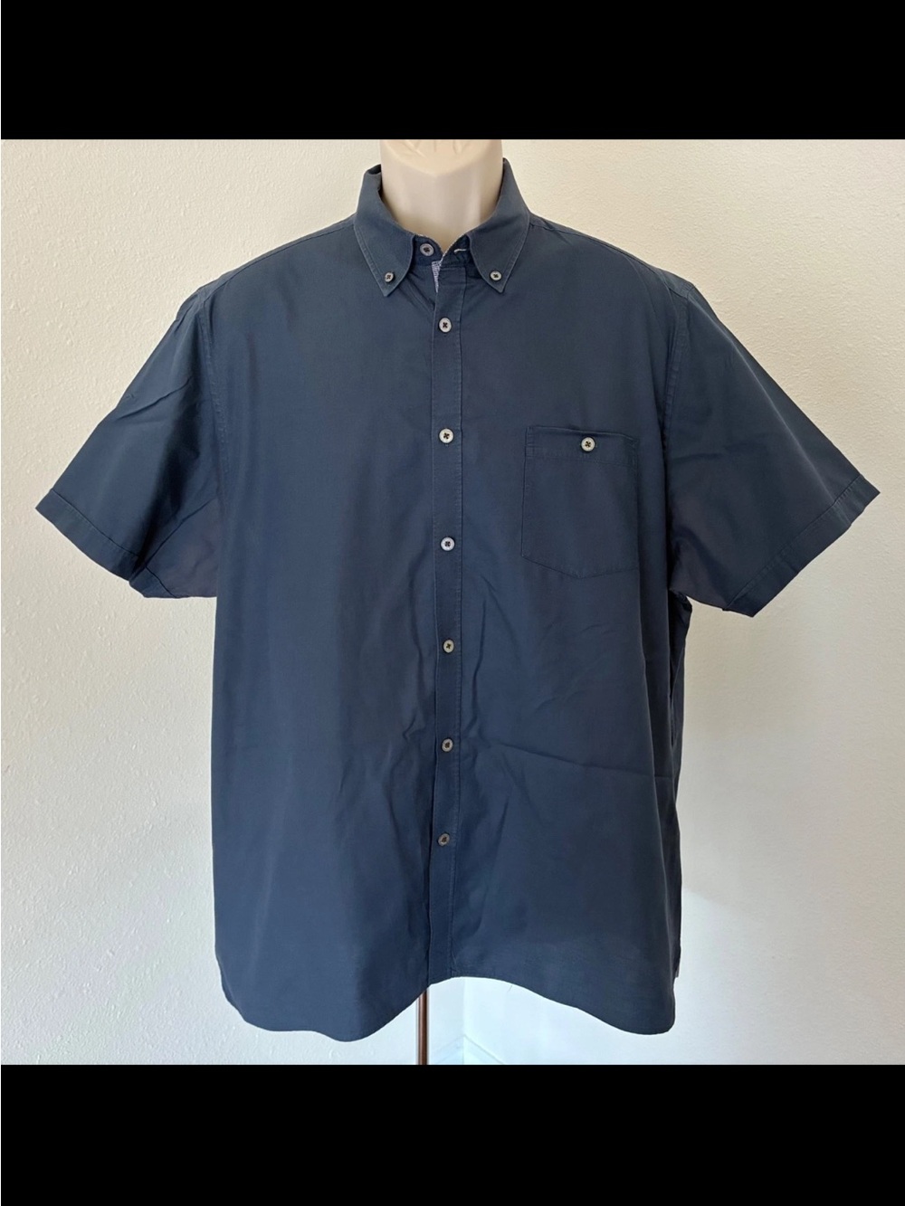 TED BAKER LONDON Mens Casual Shirt Blue Button Down Short Sleeve Pocket Sz 7 XXL